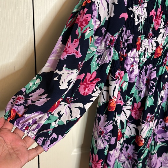 NWOT Caffe Marrakech Sheer Floral Long Sleeve Button Down Oversized Size Large - Picture 2 of 6